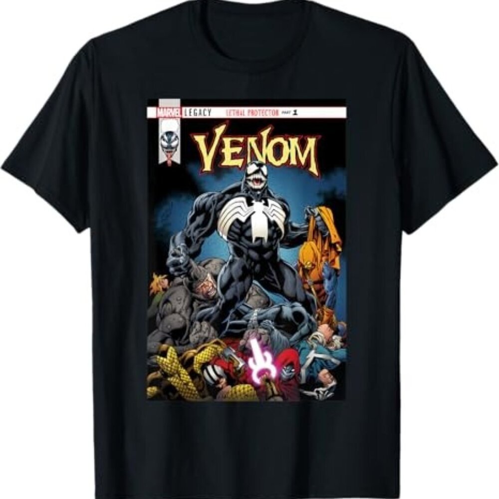 custom Marvel Venom Lethal Pileup Comic Cover Graphic T-Shirt T-Shirt